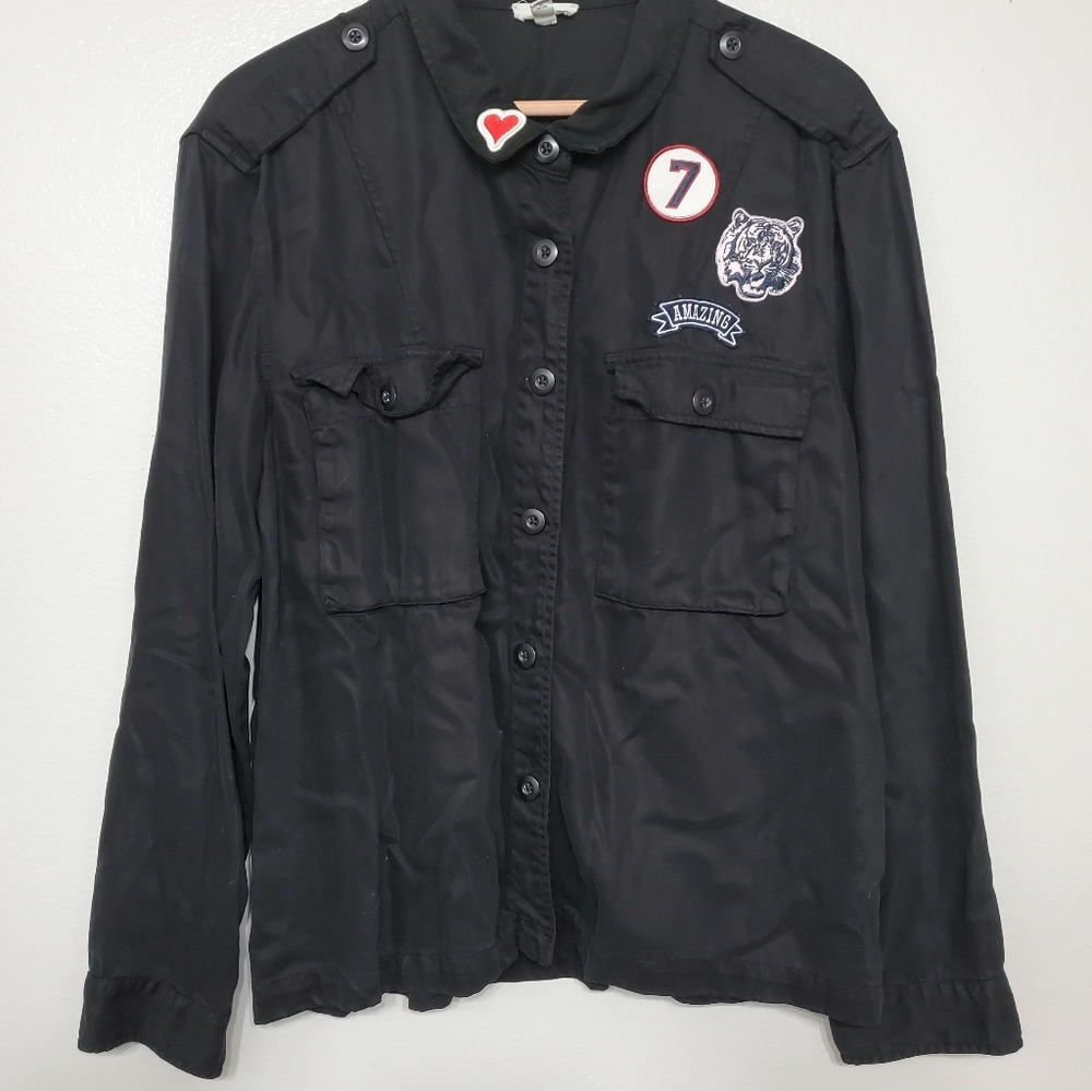 SOFT JOIE Gionna B Embroidered-Patch Utility Shirt